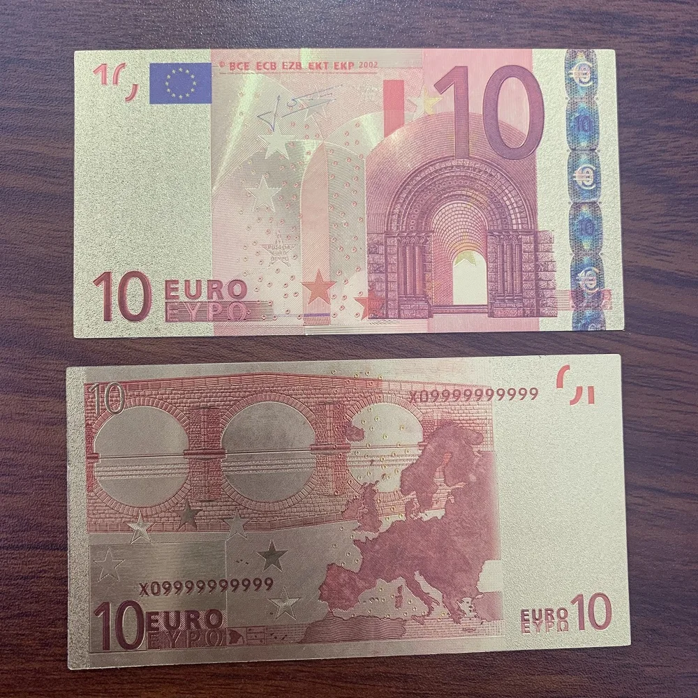 

Replica Banknotes of Euro 5/10/20/50/100/200/500 Paper Money Gold Foil Banknote Note