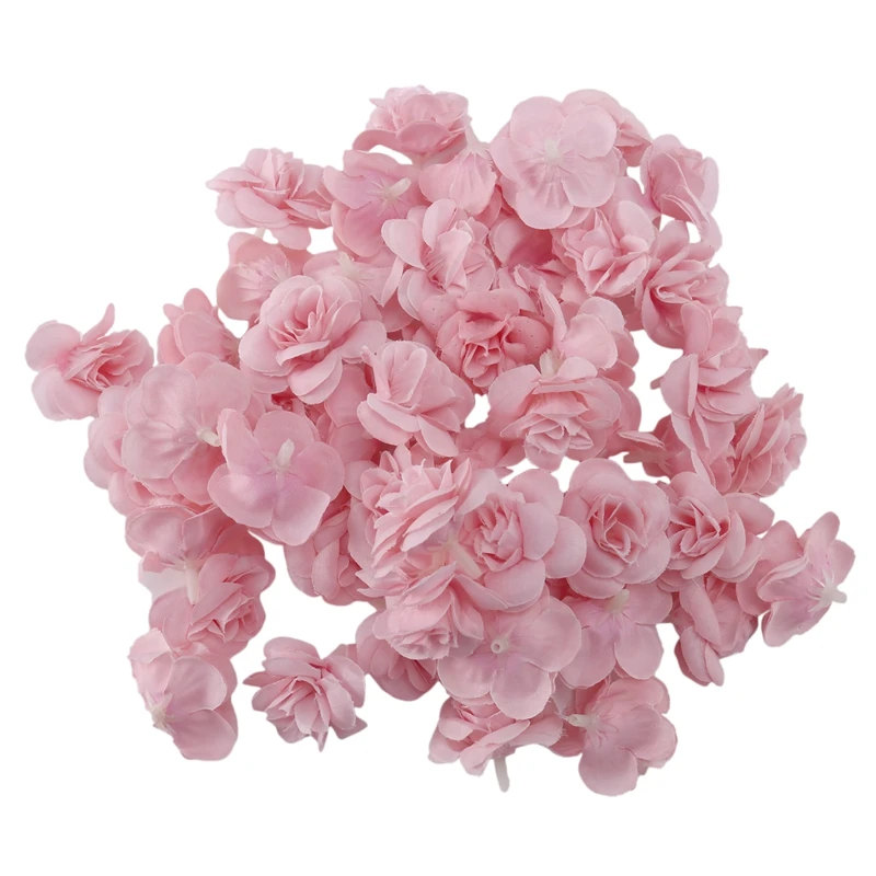 

50 Pcs Artificial Silk Roses Flower Head Flower Head Wedding Party Decor Bulk - Pink