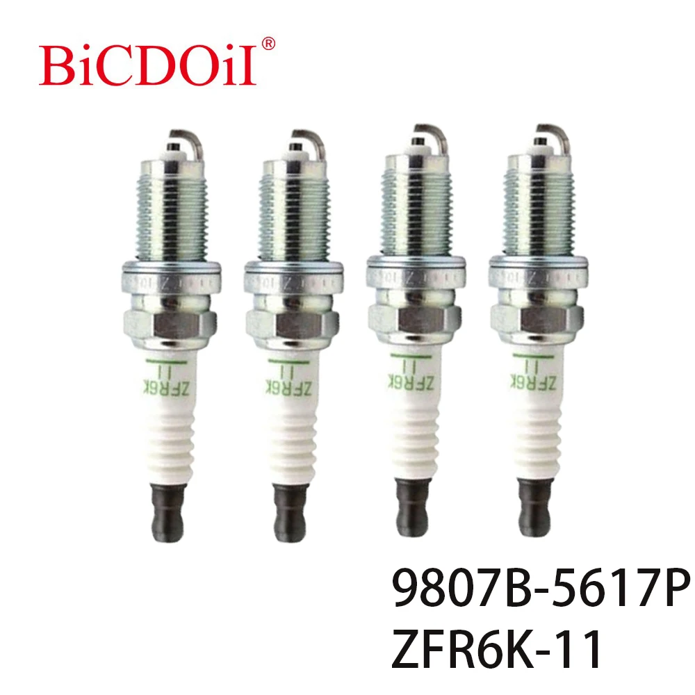 

4Pcs/6Pcs 9807B-5617P ZFR6K-11 Iridium Spark Plug For Honda Accord Civic CR-V FR-V 2.0L 2.3L 2.4L 3.0L 9807B5617P ZFR6K11