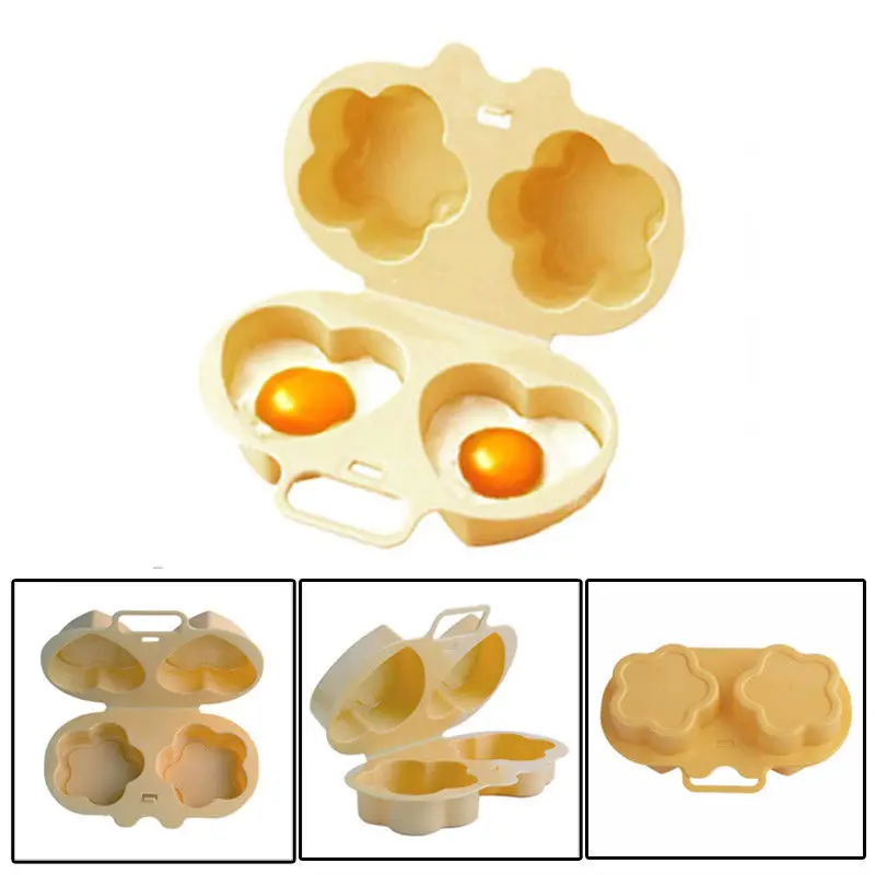 

Flower & Heart Shaped Microwave Egg Cooking Molds Egg Steamer Perfect for English Muffin, Egg Sandwich