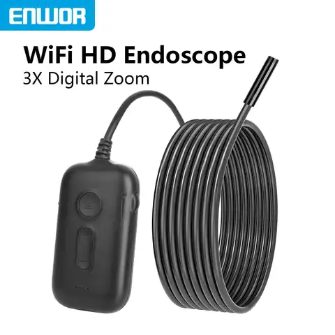 ENWOR 3,9 мм Wi-Fi эндоскоп камера с одним и двойным объективом 3X Цифровой зум 1080P HD водонепроницаемый жесткий кабель беспроводной бороскоп 8 мм