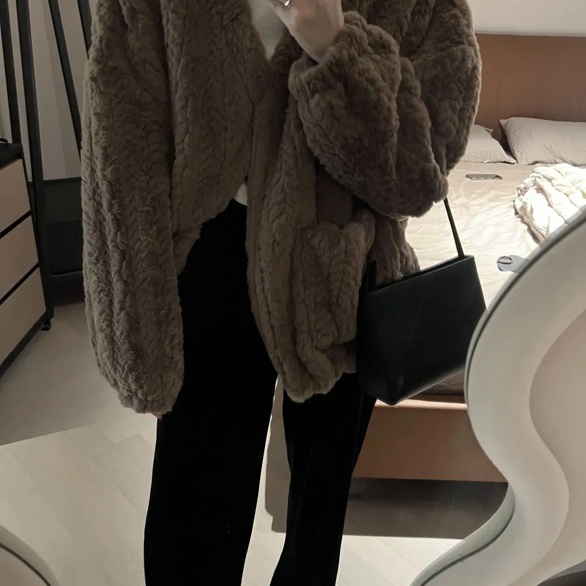 New Winter Coat for Women Faux Fur Coats Korean Lamb Hair Thickened Cardigan Environmentally Friendly Wool Jacket Warm