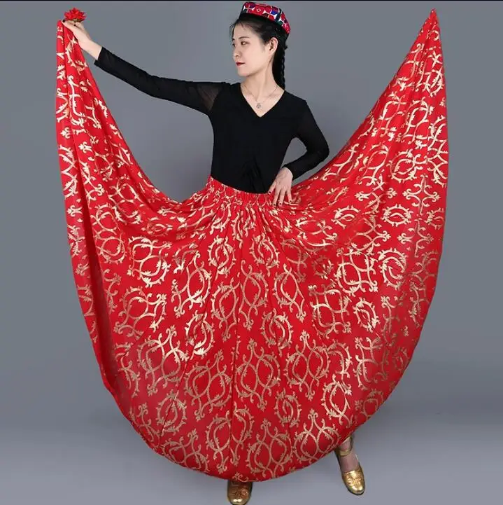 

Summer Xinjiang Dance Performance Dress Uyghur Stage Swing Long Dress