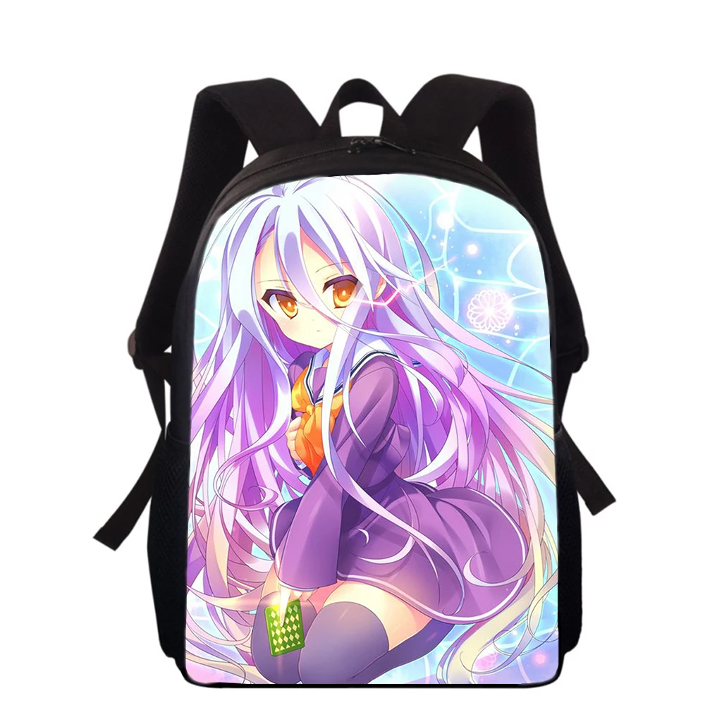 NO GAME NO LIFE Anime 15” 3D Print Kids Backpack Primary School Bags for Boys Girls Back Pack Students School Book Bags