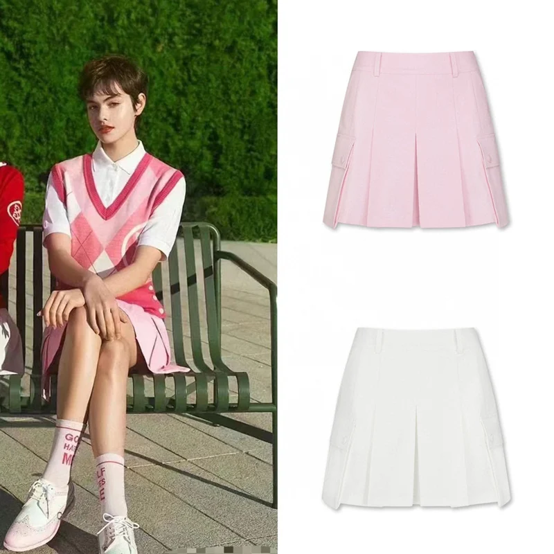 

23 Korean Golf Apparel Women's Versatile Age Reducing Slim Fit Casual Sports Anti Glare Short Skirt Pants