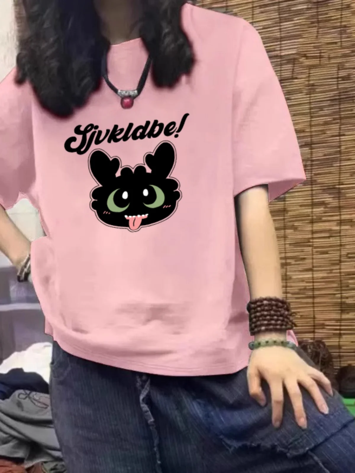 Женская одежда размера плюс темно-синяя Тяжелая футболка из чистого хлопка с