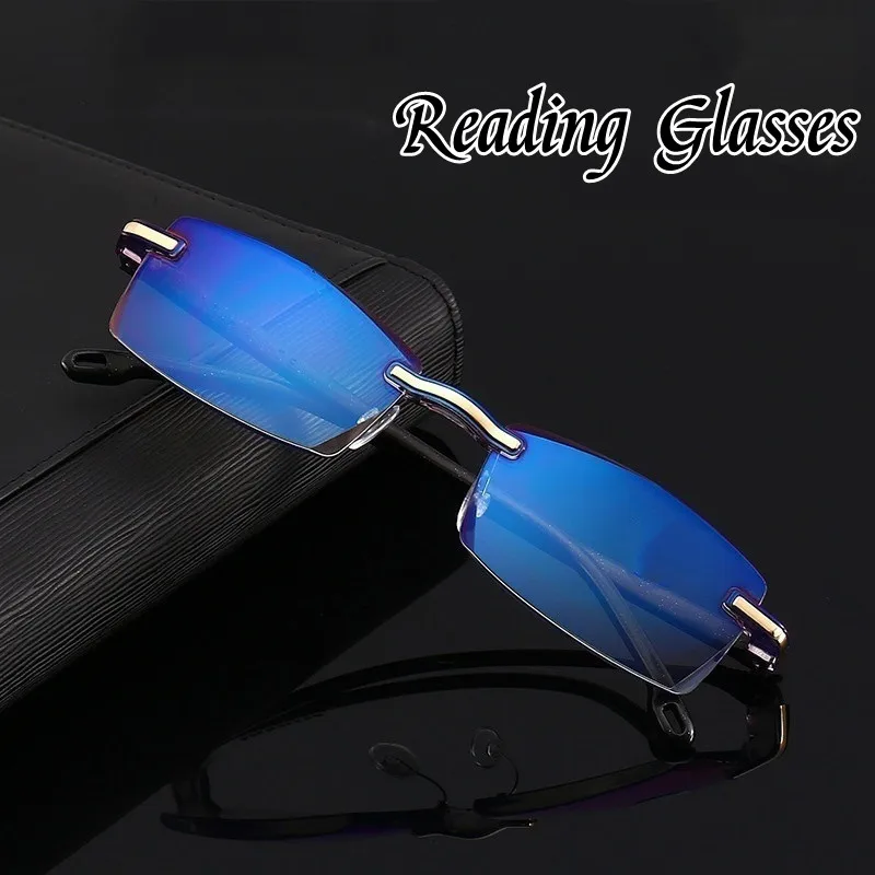 

Diopter Glasses Rimless Reading Glasses Classic Men Women Anti Blue Light Prescription Eyeglasses Vintage Presbyopia Eyewear