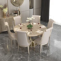 Luxury dining table, dining tables and chairs combined family villa, large round table
