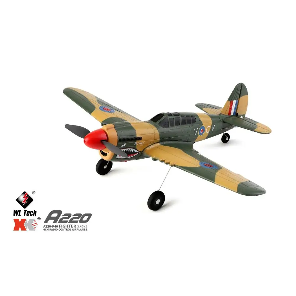 

XK A220 P40 4CH 384 Wingspan 6g/3d Modle Stunt Plane Six Axis Stability Remote Control Airplane Electric RC Helicopter Kids Toys
