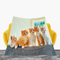 cute cat flannel throw blanket animal cats fleece blankets for sofa girls kids adults gift soft warm kawaii blanket bed cover