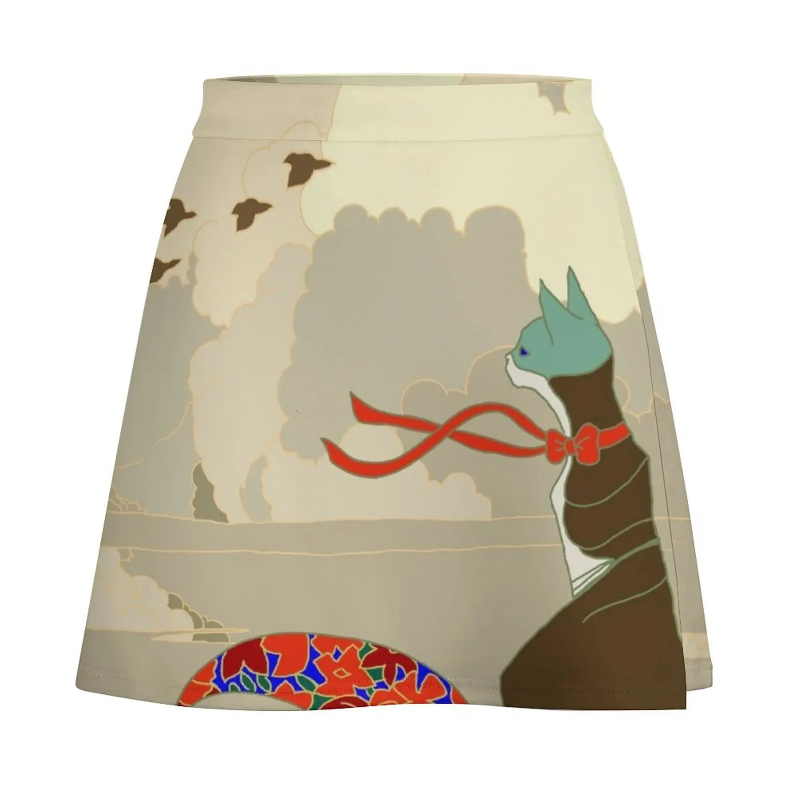 Dorelia Мини-юбка Art Deco Cat Женская короткая юбка