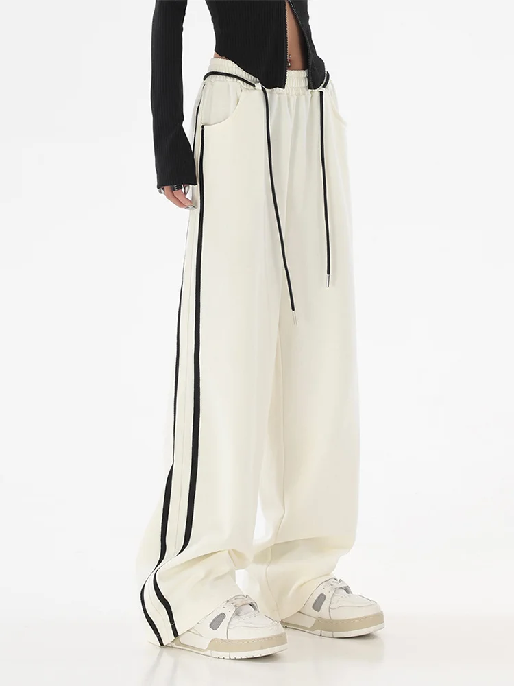 

2023 New Harajuku Y2k BF Style Long Trousers Loose Casual Elastic Waist Wide Leg Sweatpants Women Baggy Pants Streetwear Hip-pop