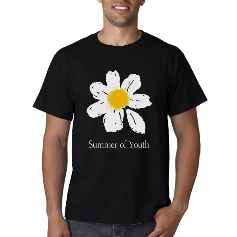 

Small White Daisies Printing Women Tshirt Fashion Home Short Sleeved Creativity Pattren Clothing Vintage Soft T-Shirts Woman