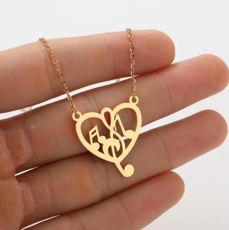 Shuangshuo музыкальный ключ из нержавеющей стали ожерелье для женщин бесконечность