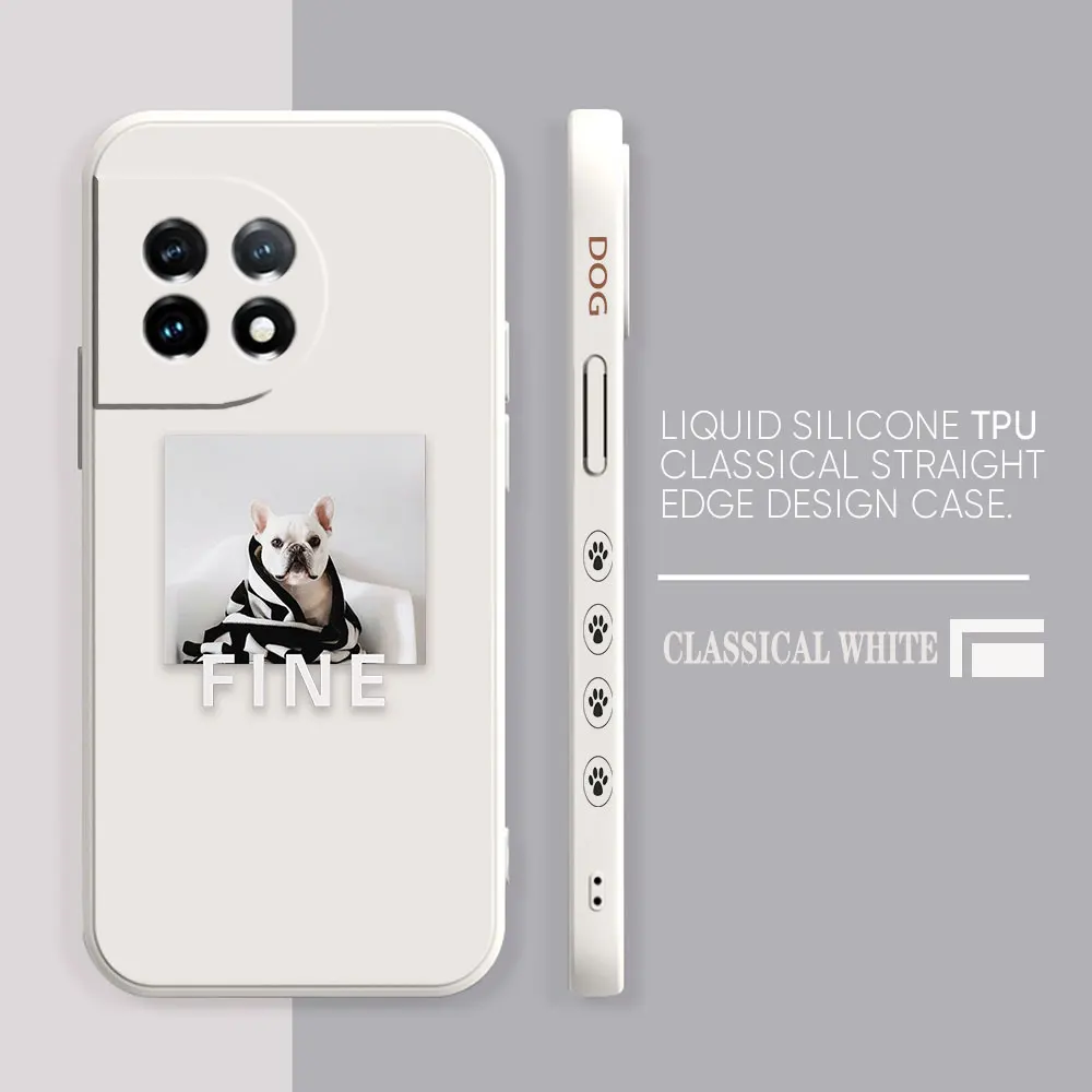 Phone Case For Oneplus 11 10 9 9R 9RT 8 8T 7 7T 5 5T 6 ACE 2V NORD Pro Liquid Case Cover Funda Cqoue Shell Capa FIND Lovely Dog