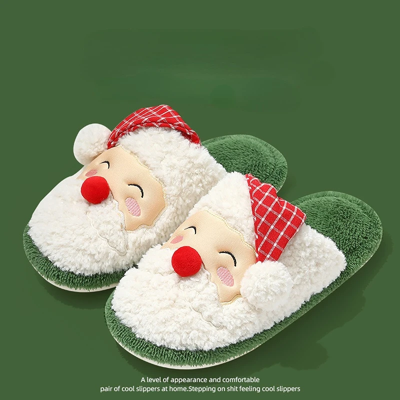 

Winter Warm New Christmas Cotton Slippers for Women Female Indoor Casual Couples Home Slippers Non-Slip Slippers Chaussure Femme