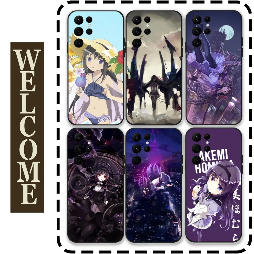 Madoka M-Magica Homura Phone Case for Samsung Galaxy S24 Ultra S22 S23 S21 S20 5G Protective Silicone TPU Funda