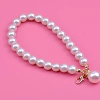 cute simple pearl keychain color bear keychain diy pearl keychain artificial pearl bracelet keychain girl gift