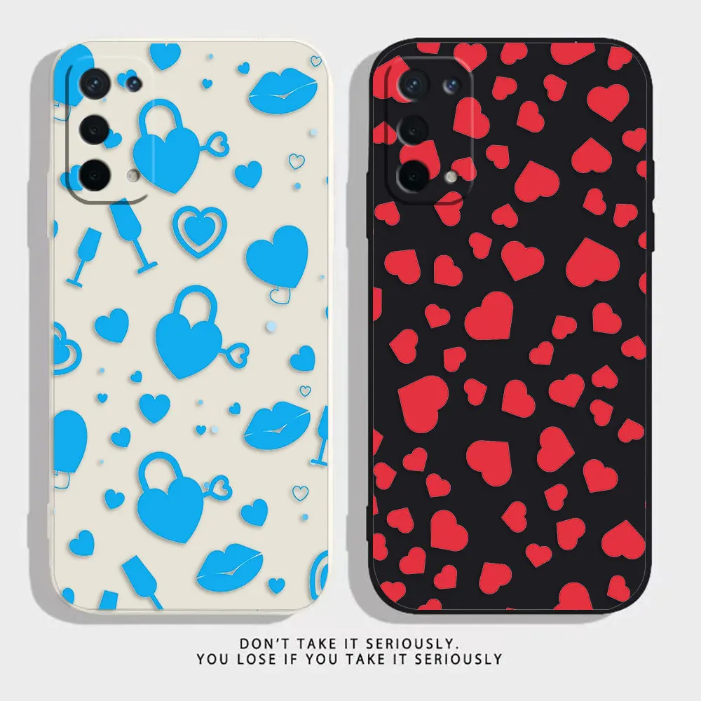 

Simple Love Heart Phone Case For OPPO A52 A54 A55 A57 A78 A72 A73 A74 A91 A93 A92S A94 A95 A96 A97 4G 5G Case Funda Shell Capa
