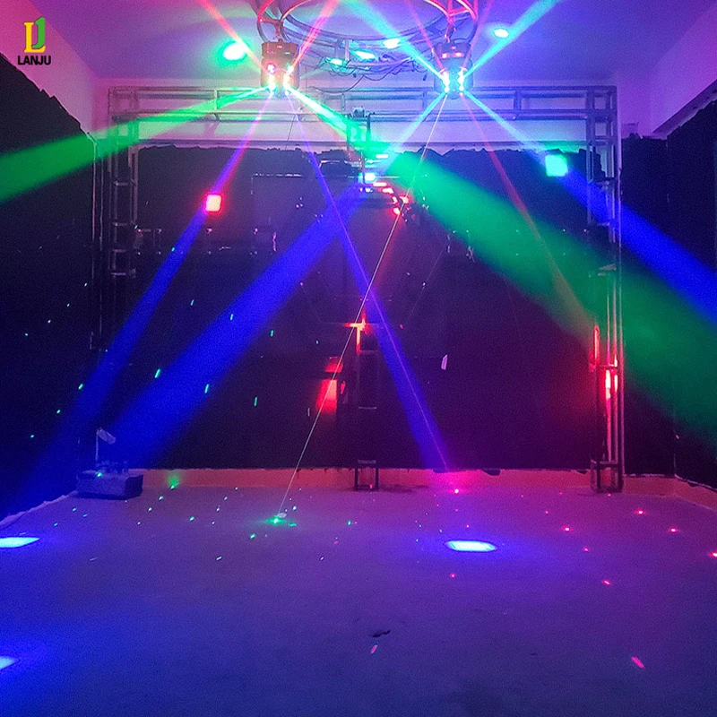 LED150W 3 в 1 Мобильная Лазерная лампа RGBW Луч Стробоскопическая проекция вращающаяся