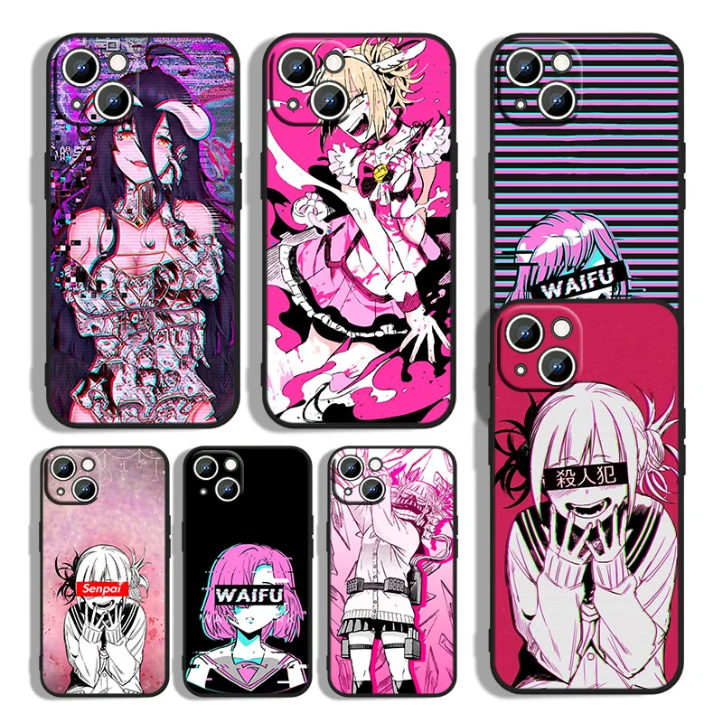 

Sad Anime Aesthetic Senpai For Apple iPhone 13 12 11 mini 8 7 6S 6 XS XR X 5 5S SE 2020 Pro Max Plus Black Phone Case Capa