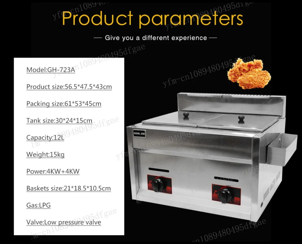 Газовый коммерческий станок freidora стальная нержавеющаяся машина 6 Л x 2 два стакана