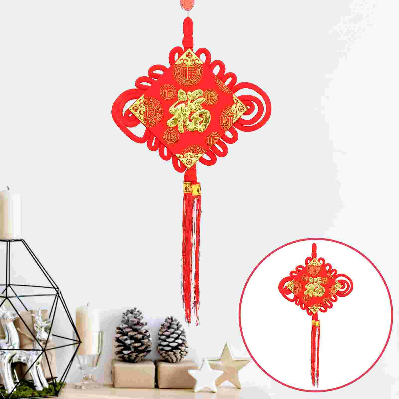 

Chinese New Year Knot Hanging Spring Pendant Festival Ornaments Decorations Decoration Ornament Wall Knotting Cord Decor Years