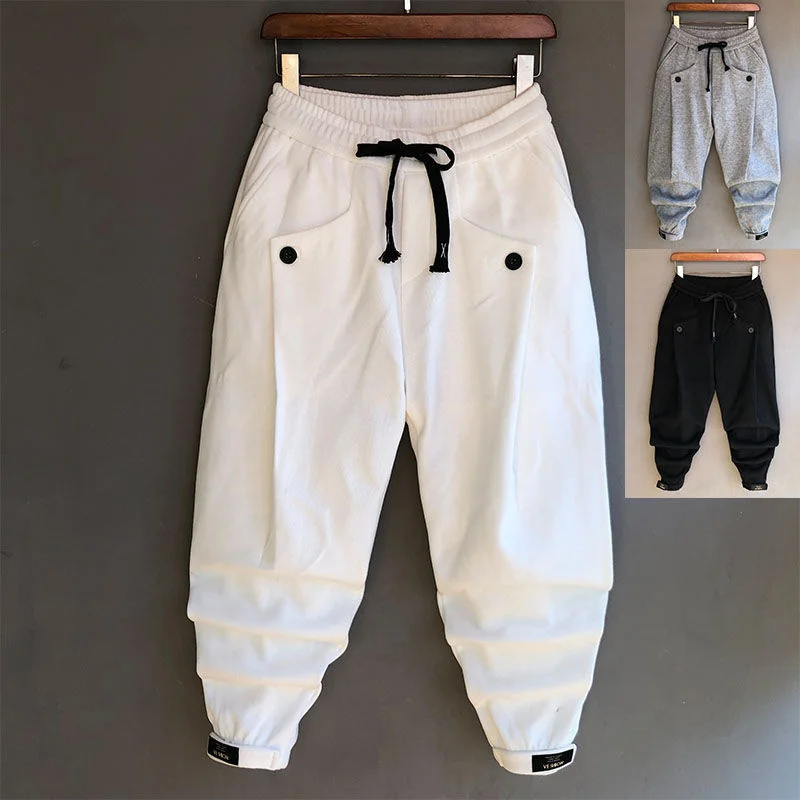 

Idopy Fashion Men`s Harem Joggers Cargo Ankle Cuffed Cargo Vintage Elastic Waist Drawstring Streetwear HipHop Pants For Man