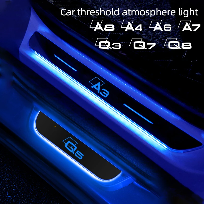 

Car USB Power Moving Acrylic LED Welcome Pedal Plate Door Sill Pathway Light For Audi A1 A3 A4 A5 A6 A7 A8 Q2 Q3 Q5 Q7 Q8 TT S4