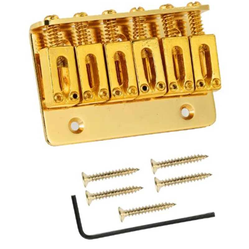 

6 Strings Guitar Bridge 65mm Saddle Tailpiece for Guitar ST TL Electric Guitar Tremolo Bridge Standard Parts,Gold