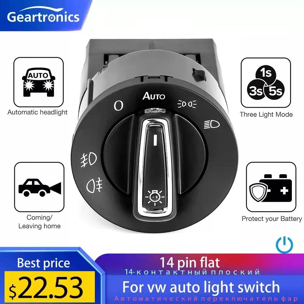 Автомобильный переключатель для головной фары новый модуль освещения 2021 VW Golf Jetta
