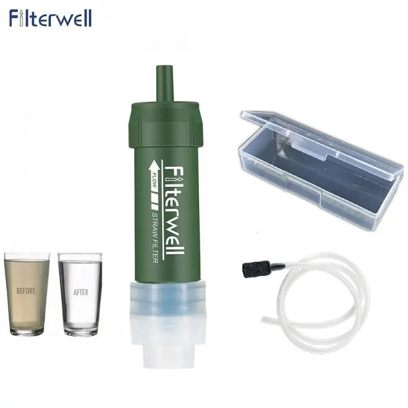 

Smaller Pore Size Water Purification Straw Long Life 0.2 Microns Filtration Precision Outdoor Survival Drinker Blue Portable