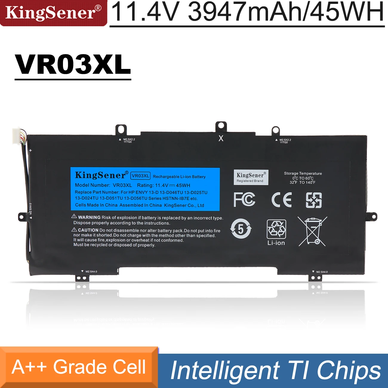 KingSener 11,4 в 45 Вт-ч VR03XL для HP Envy 13-D051TU D056TU D025TU 13-D046TU искусственная кожа, гарантия 2 года