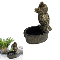 fountains yard art decor owl water funny crow water yard statue rooster outdoor ornaments for garden gardening decorations