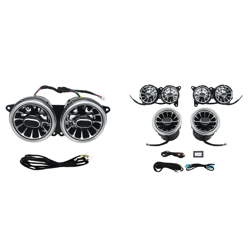 

64 Color Car Turbine Air Outlet Ambient Light A/C Vent Outlet Atmosphere Lamp For Benz S Class W222 2018-2020