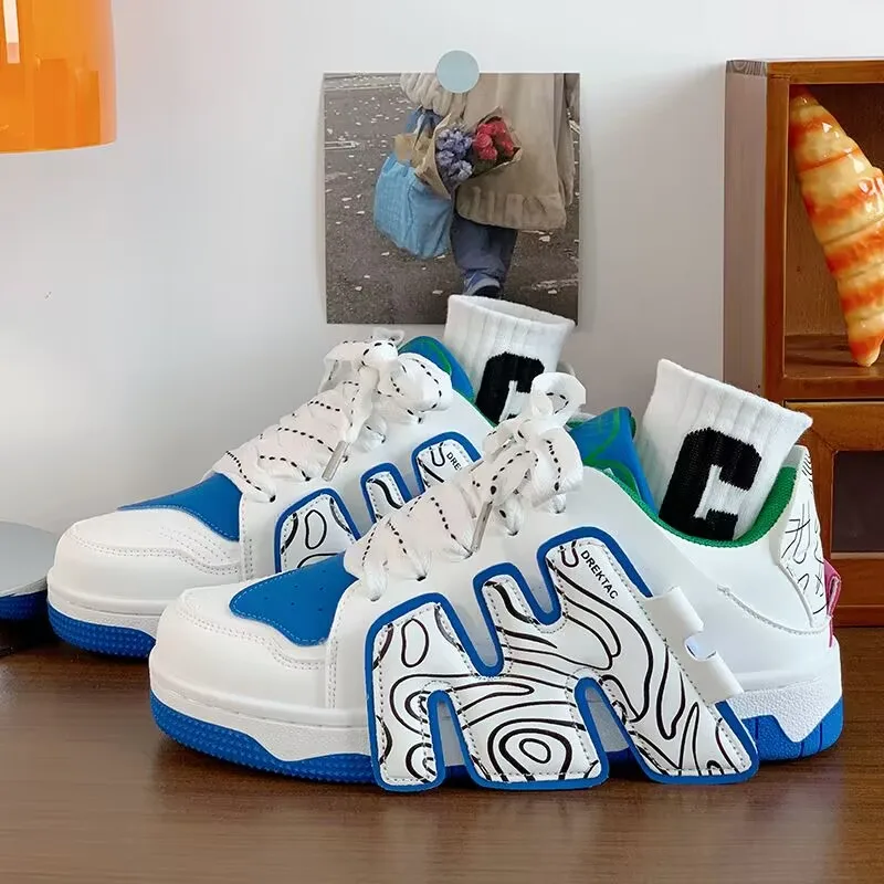 

Vintage Fashion Womens Sneakers Graffiti Low-top Platform Sports Designer Men Casual Shoes Breathable Running Footwear Zapatos