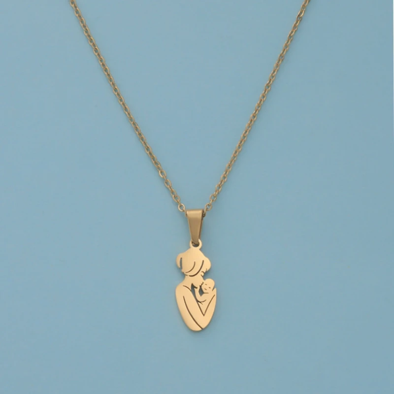 Цепочка с кулоном для мамы и ребенка ожерелье из нержавеющей стали на день матери