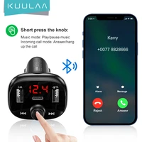 kuulaa 38w car charger fm transmitter bluetooth car audio mp3 player tf card car kit qc pd usb car fast charger for iphone 13 12
