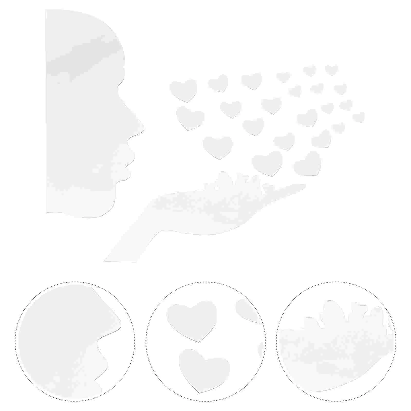 

2 Sets Acrylic Wall Sticker Chic Pretty Self-adhesive Mirror Wall Decal Modern Decoration Wall Decal Home decor