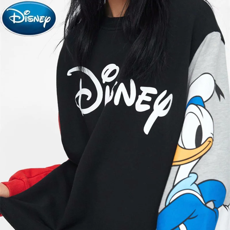 

Sweatshirt Autumn O Neck Pullover Long Sleeve Mickey Harajuku Female Women Streetwear Tops Print Disney Donald Duck Cartoon