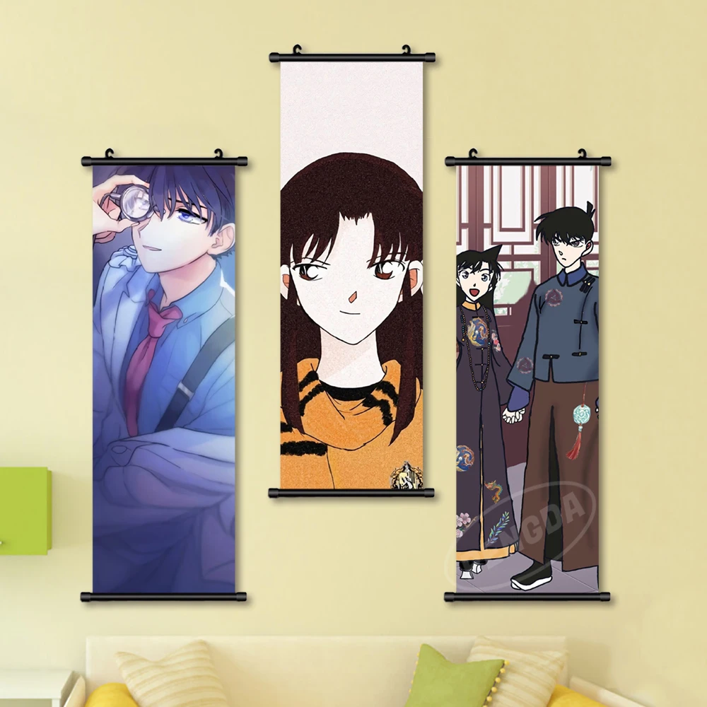 Настенное аниме искусство подвесной Детектив Конан картина плакат холст