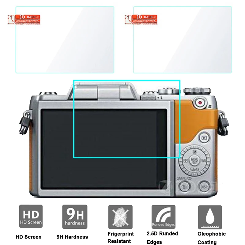 

2pcs Tempered Glass For Panasonic GF7 GF 7 Screen Protector HD Clear Camera Protective Film Hard Glass Cover LCD Display Movie