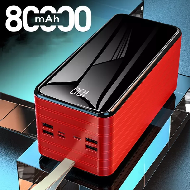 

Bank 80000mAh Portable Charging Poverbank Mobile External Battery Charger Powerbank 80000 mAh 12 X