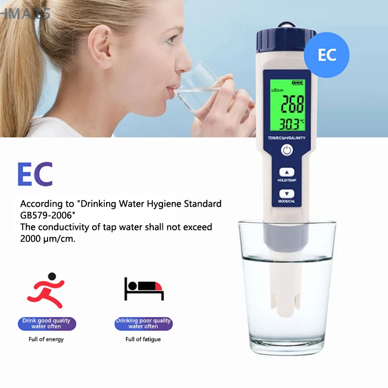 Тестер качества воды и PH цифровой водонепроницаемый Измеритель температуры