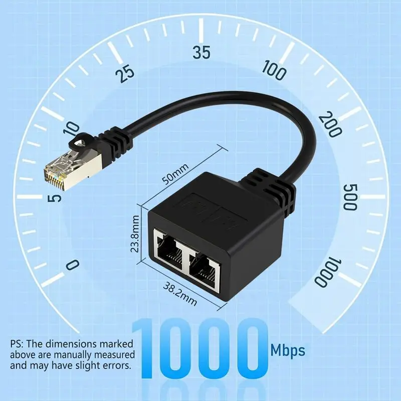 Фото RJ45 8P8C Восьмиядерный сетевой кабель Разветвитель Сетевой тройник 1 штекер на 2 гнезда Адаптер Сетевой удлинитель CAT6/CAT5 №1