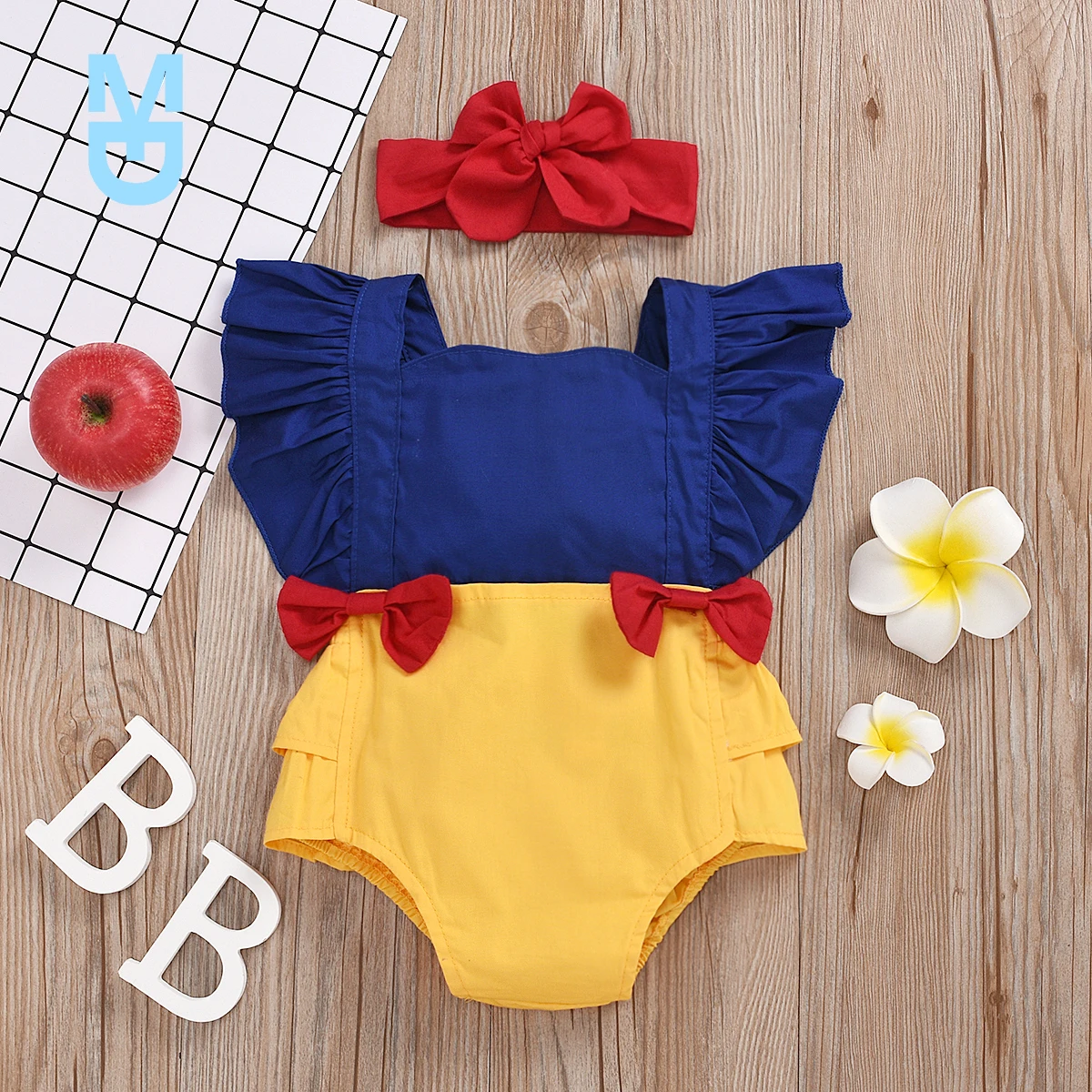 

New Ma&baby 0-24M Princess born Baby Girls Romper Bow Ruffles Jumpsuit Sunsuit Birthday Party Baby Girls Clothes Costumes D3