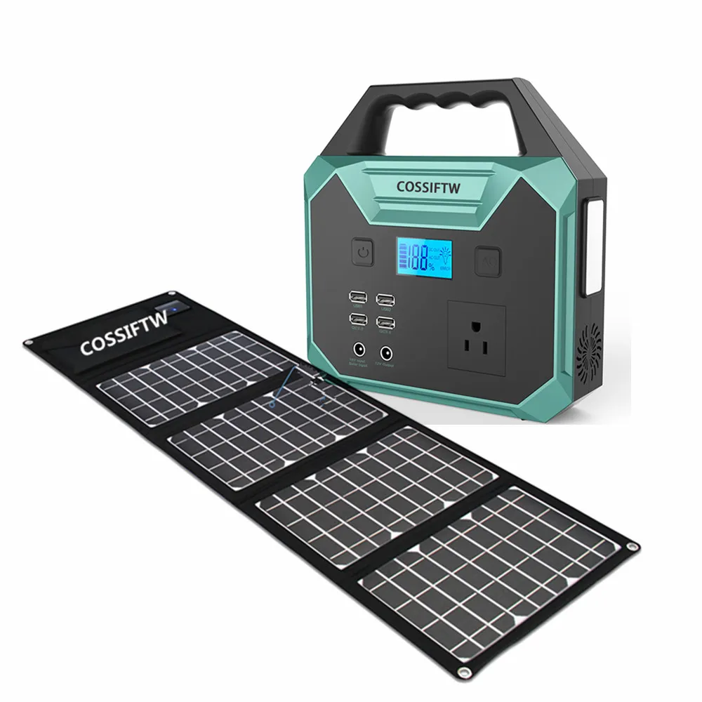 

Portable Home Camping Mobile Lithium Power Bank Station 40800mAh 150Wh Solar Power Station with 28watt Solar Panel