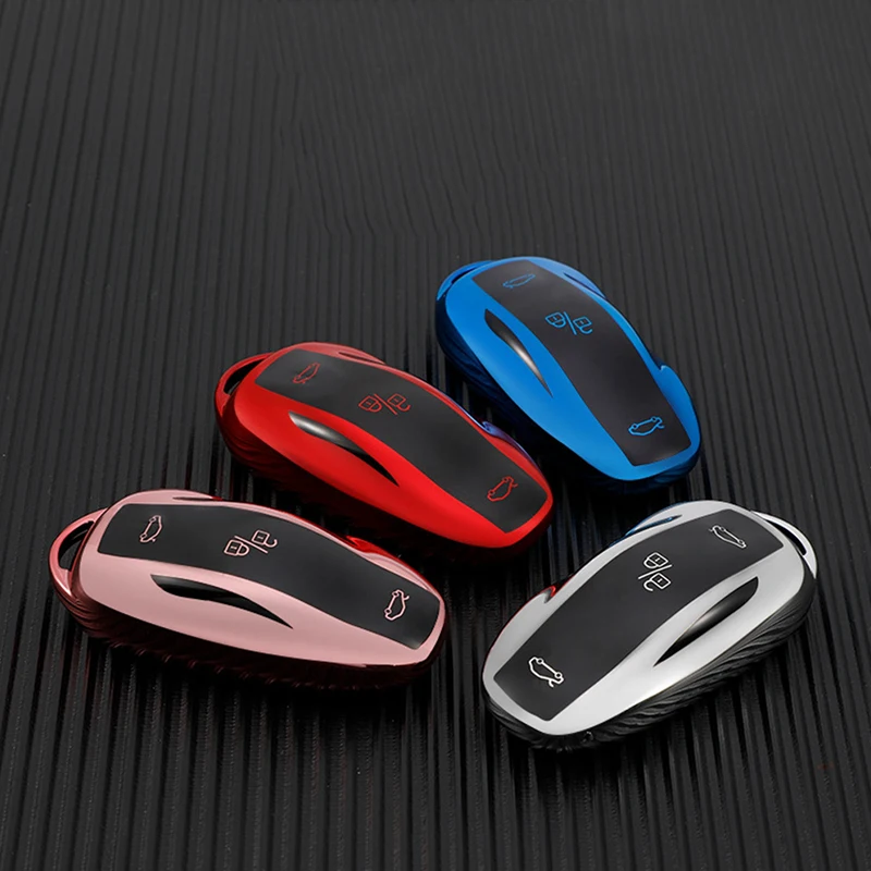 

Чехол для автомобильного ключа подходит для серии Tesla 3/S/X, мягкий чехол для ключа из ТПУ, чехол для автомобильного ключа