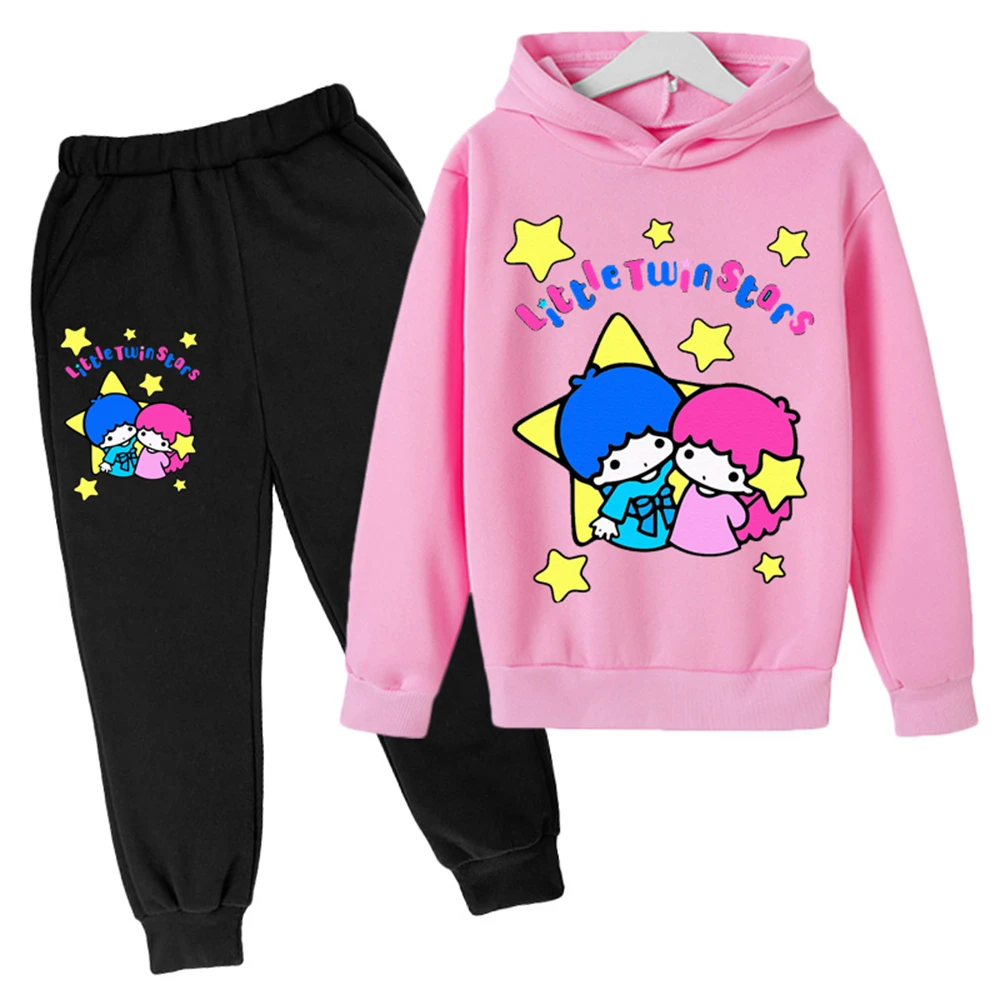 

Детская популярная новинка от Little Twin Star, модная одежда для девочек, комплект одежды с принтом для мальчиков, Осенний пуловер с длинным рукавом + брюки