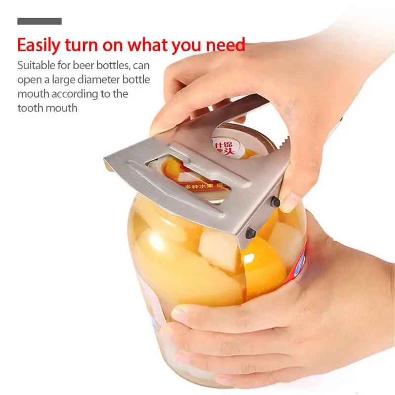 

Screw Cap Jar Bottle Opener Stainless Steel Jar Opener Can Opener Manual Non-slip Twist Cap Bottle Launcher Opener Kitchen Tools